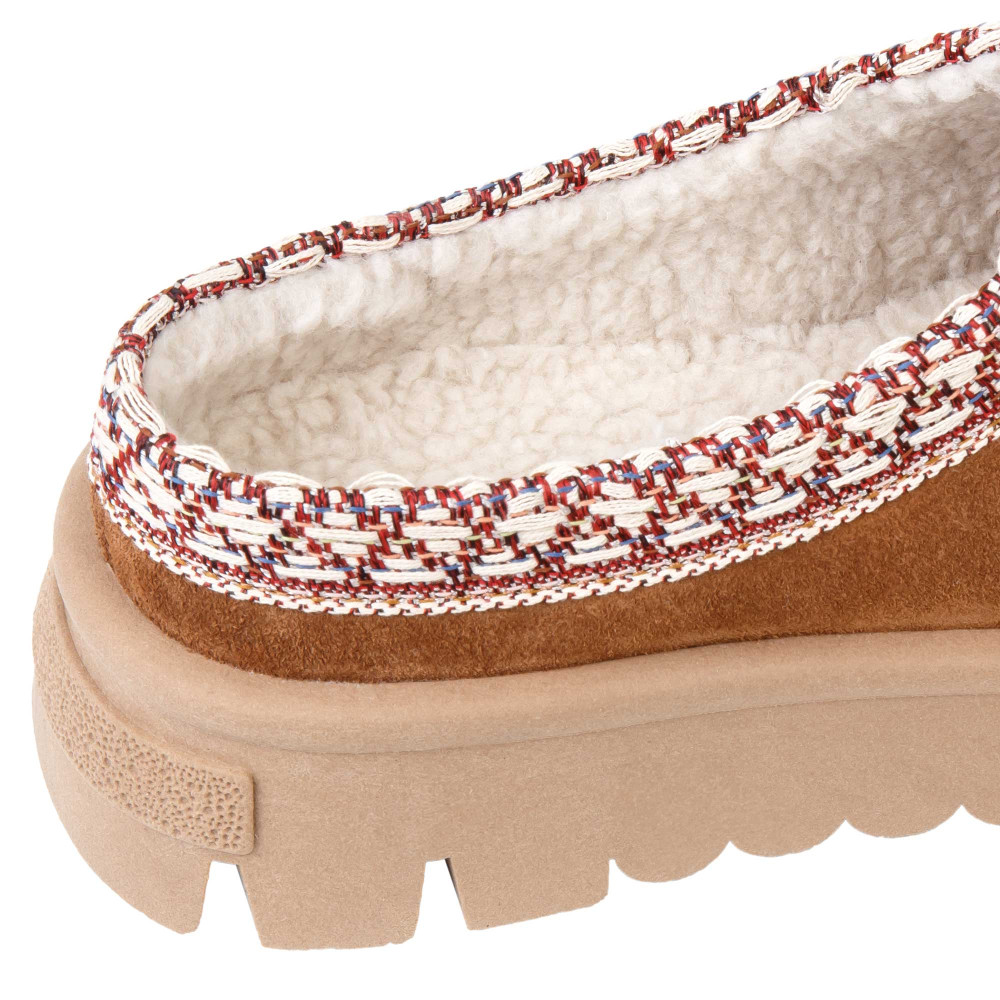 Papuci AIDA - piele naturală maro