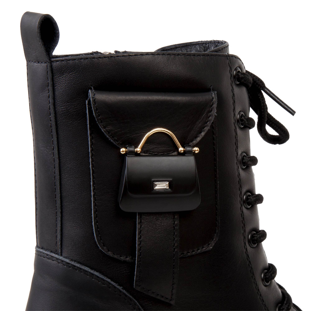 Ghete DINA - piele naturală neagra
