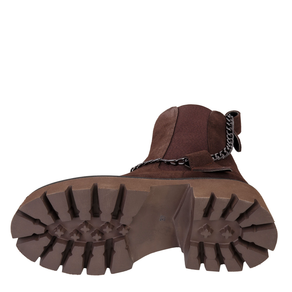 Ghete LEAH - piele naturală maro