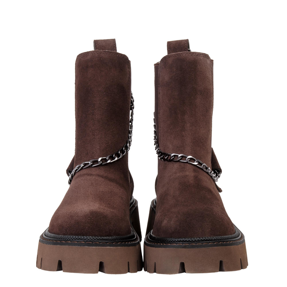 Ghete LEAH - piele naturală maro