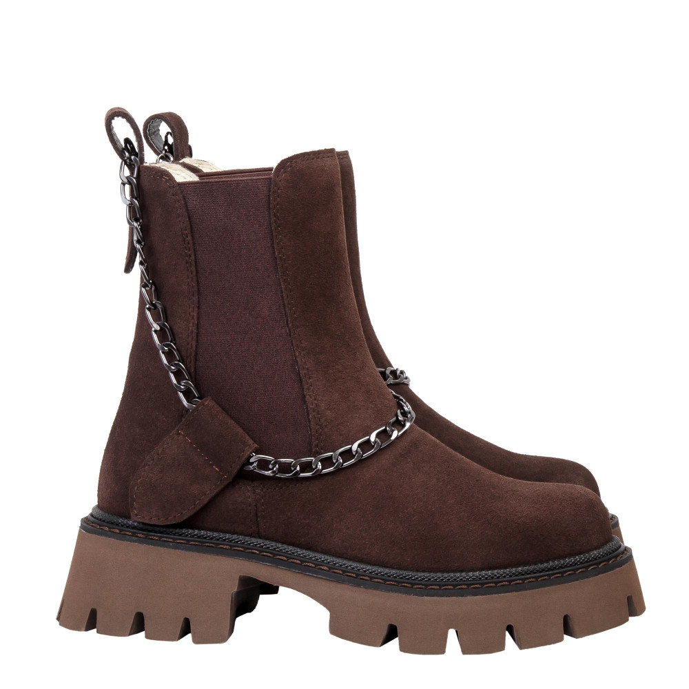 Ghete LEAH - piele naturală maro