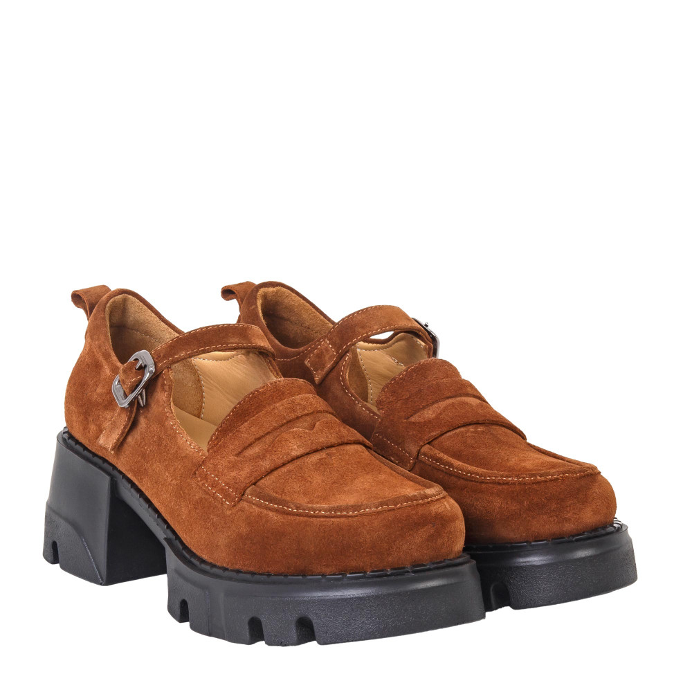 Pantofi BARBARA - piele naturală maro