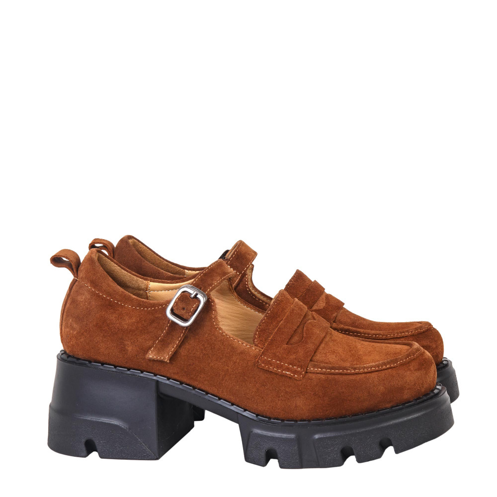 Pantofi BARBARA - piele naturală maro