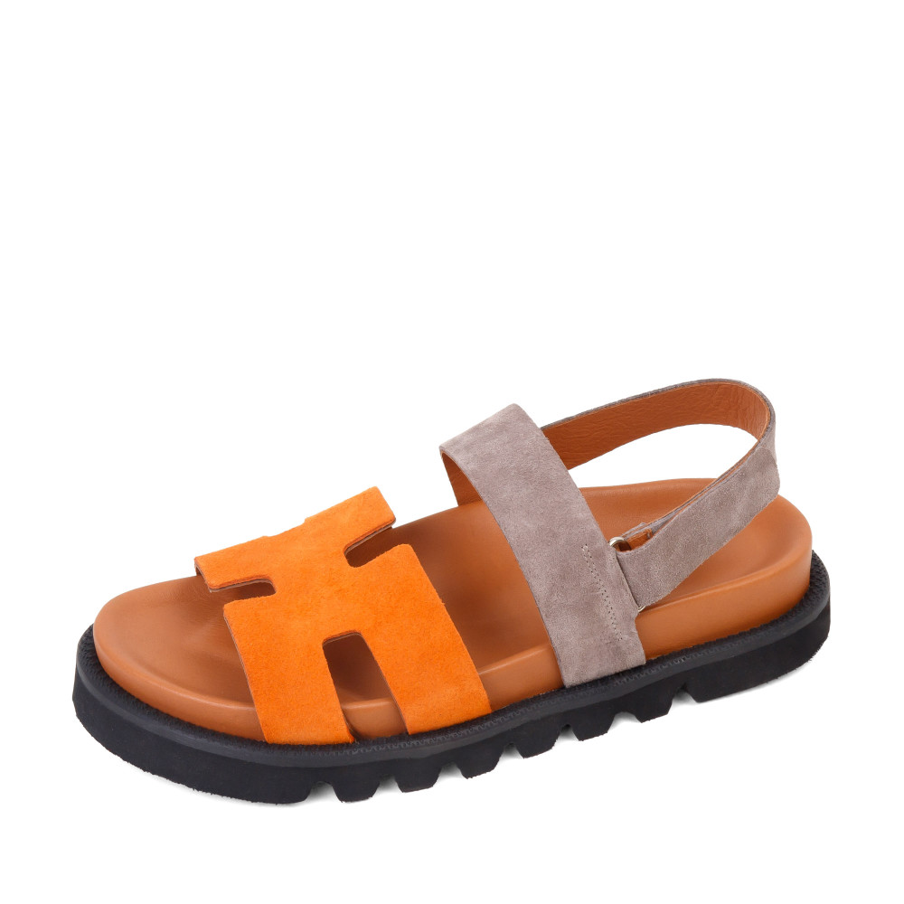 Sandale ANNIA - piele naturală portocalie
