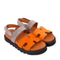Sandale ANNIA - piele naturală portocalie