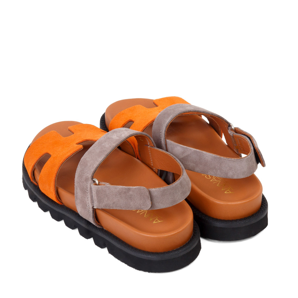 Sandale ANNIA - piele naturală portocalie