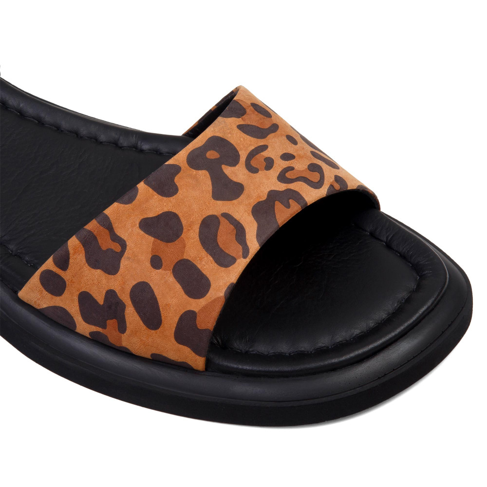 Sandale LUNA - piele naturală animal print