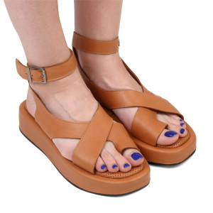 Sandale REBECA - piele naturală maro