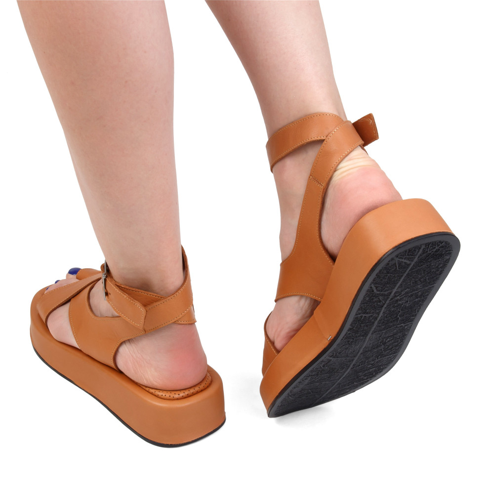 Sandale REBECA - piele naturală maro