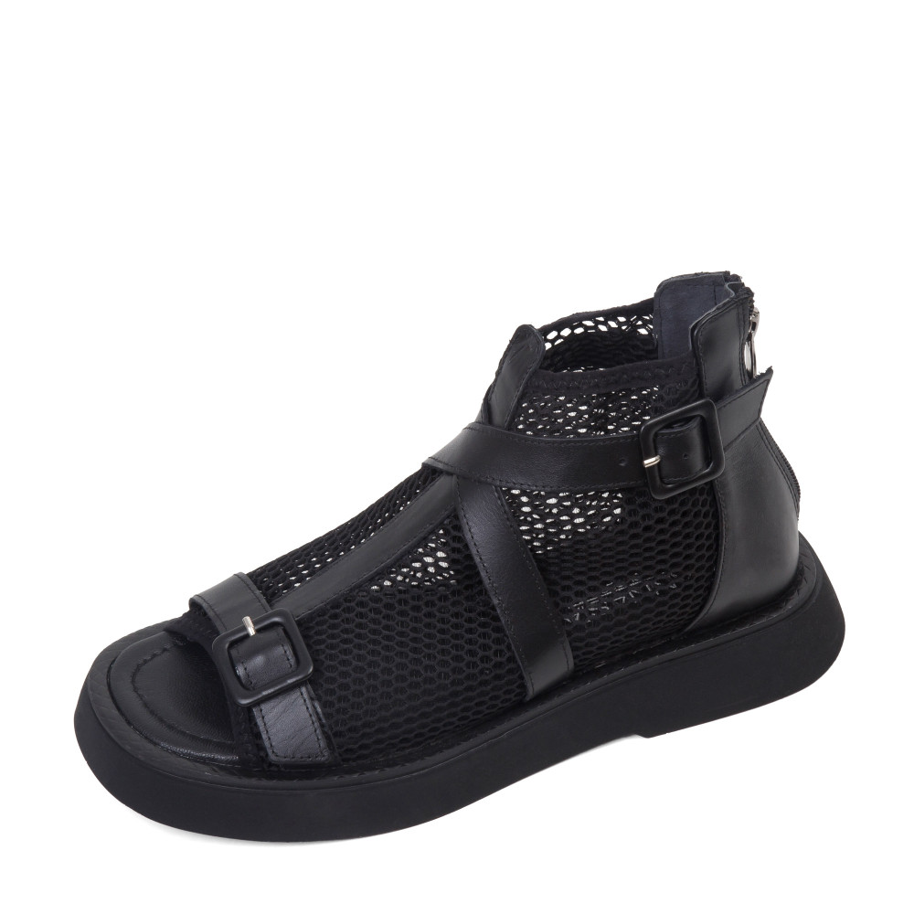 Sandale SAGA - piele naturală neagră 