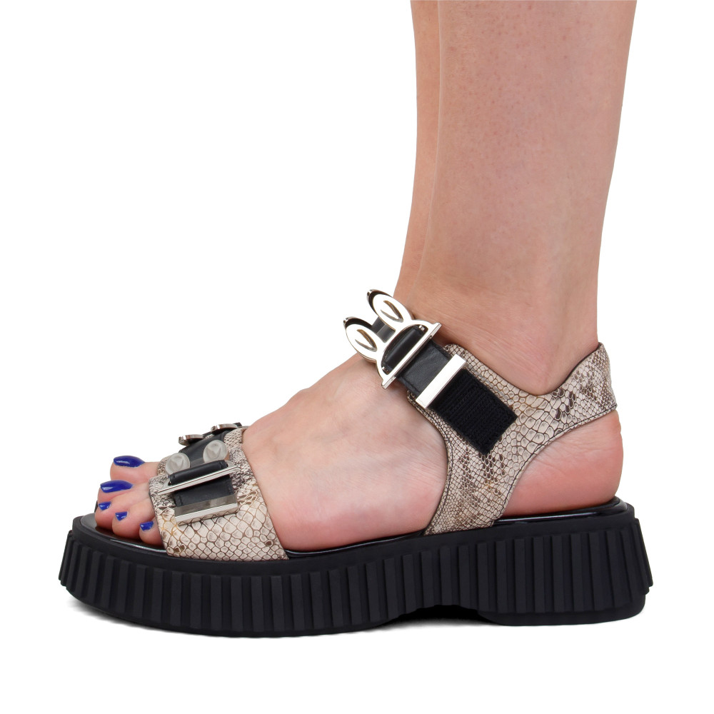 Sandale ZOE - piele naturală animal print