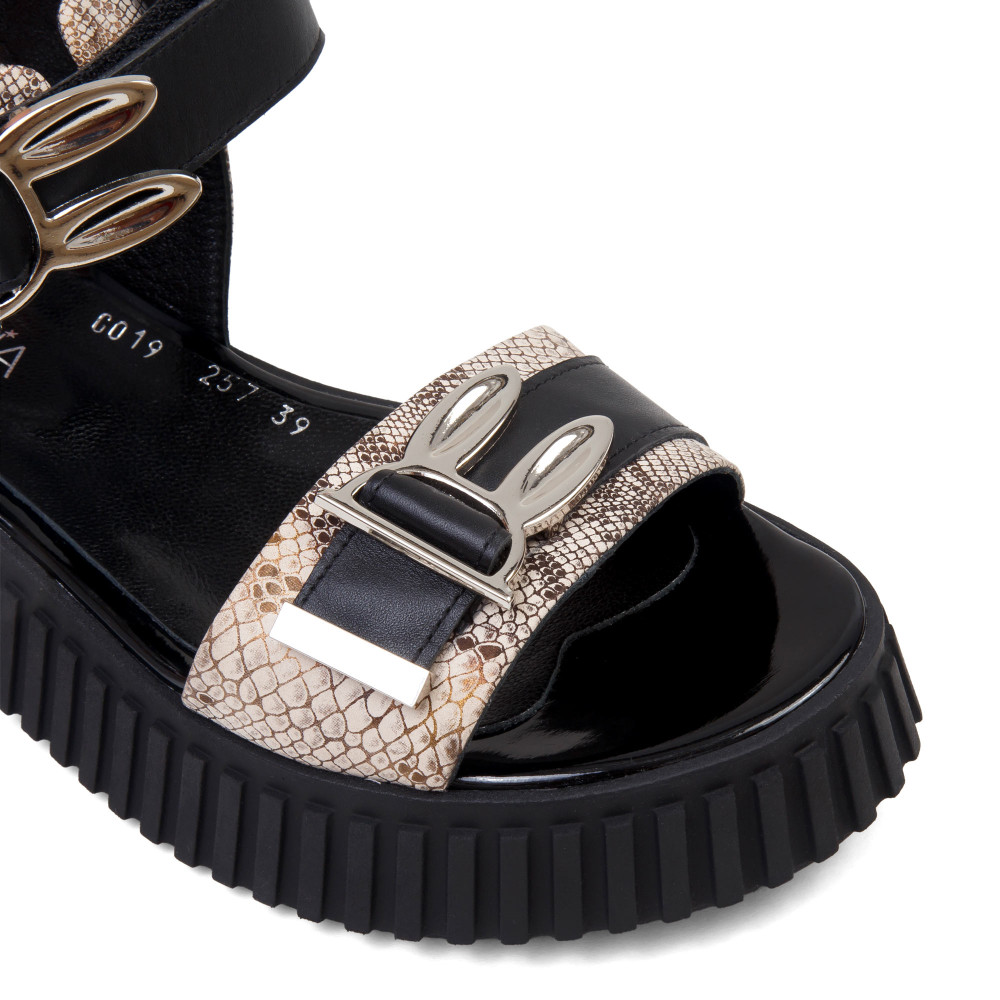 Sandale ZOE - piele naturală animal print