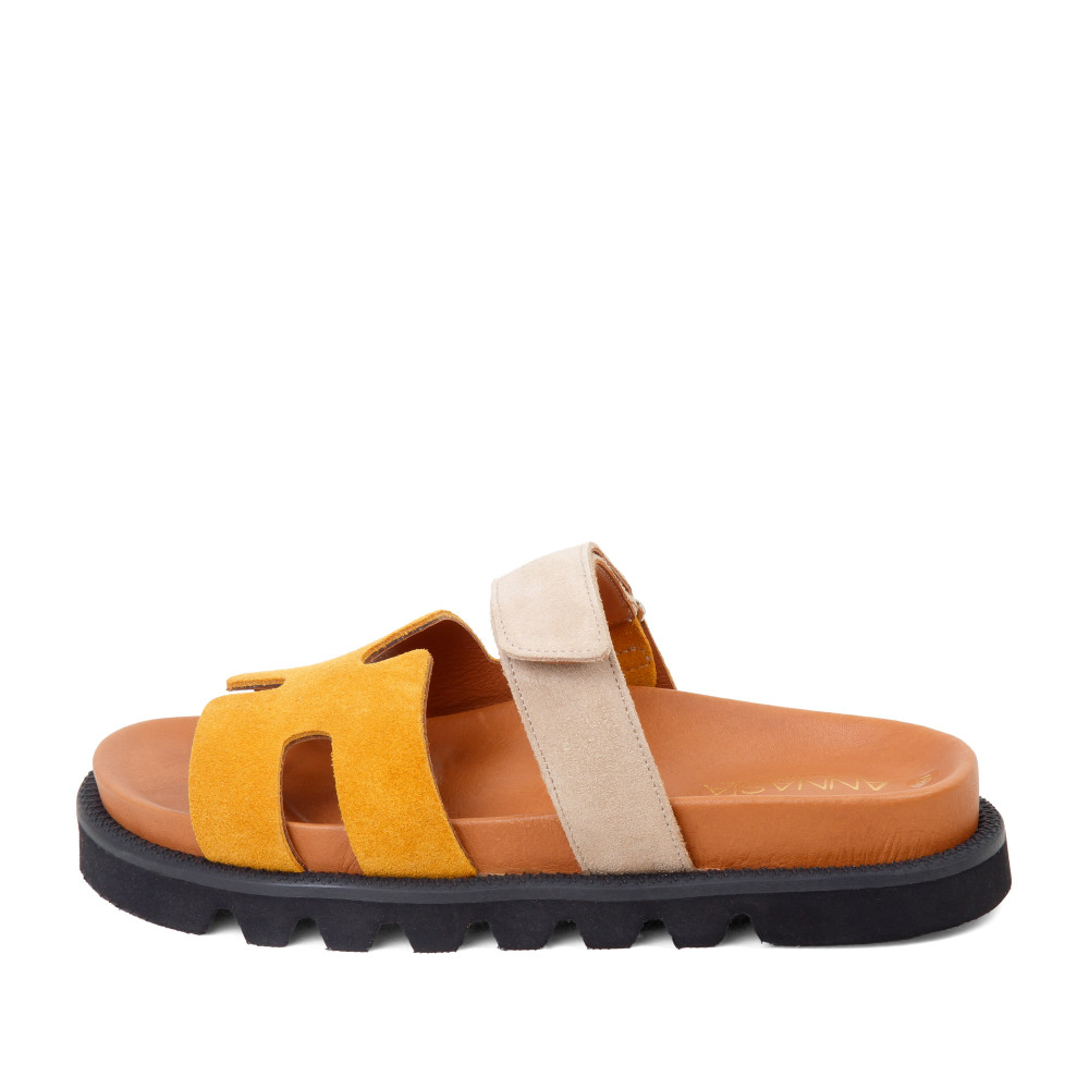 Şlapi ADA - piele naturală galbena