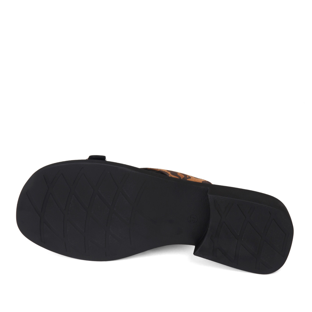 Şlapi Carla - piele naturală animal print