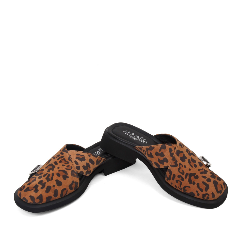 Şlapi Carla - piele naturală animal print