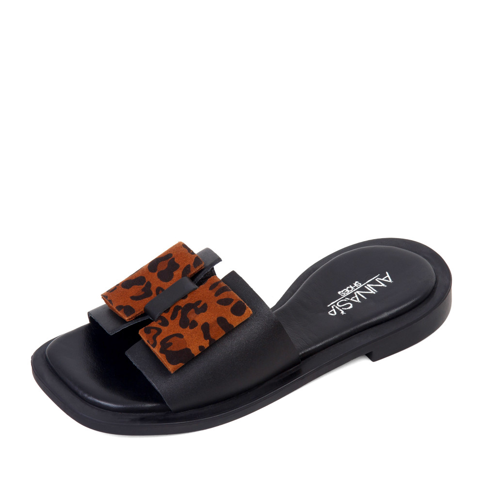 Şlapi ERIN - piele naturală neagră