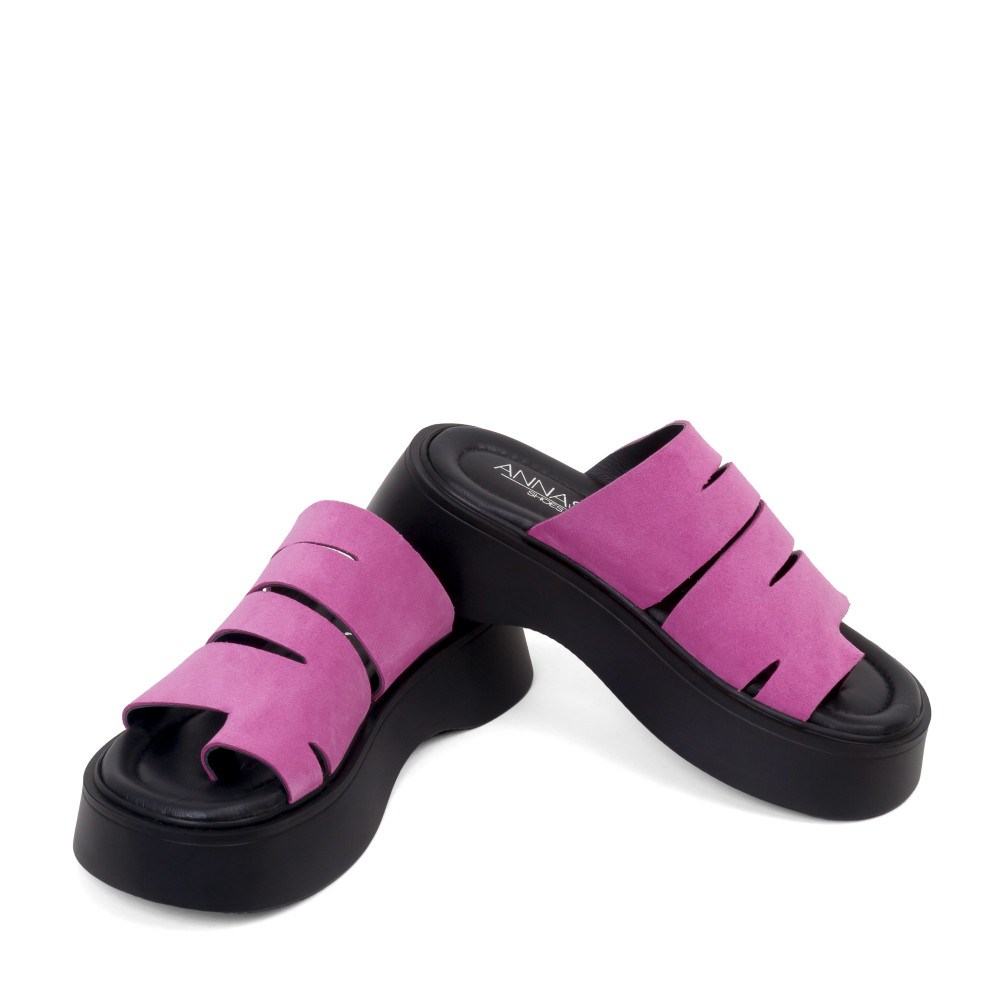 Şlapi RITA - piele naturală roz