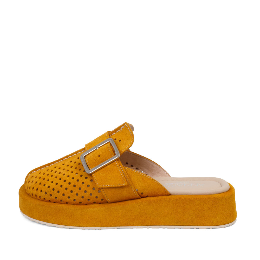Şlapi RUBY - piele naturală galbenă