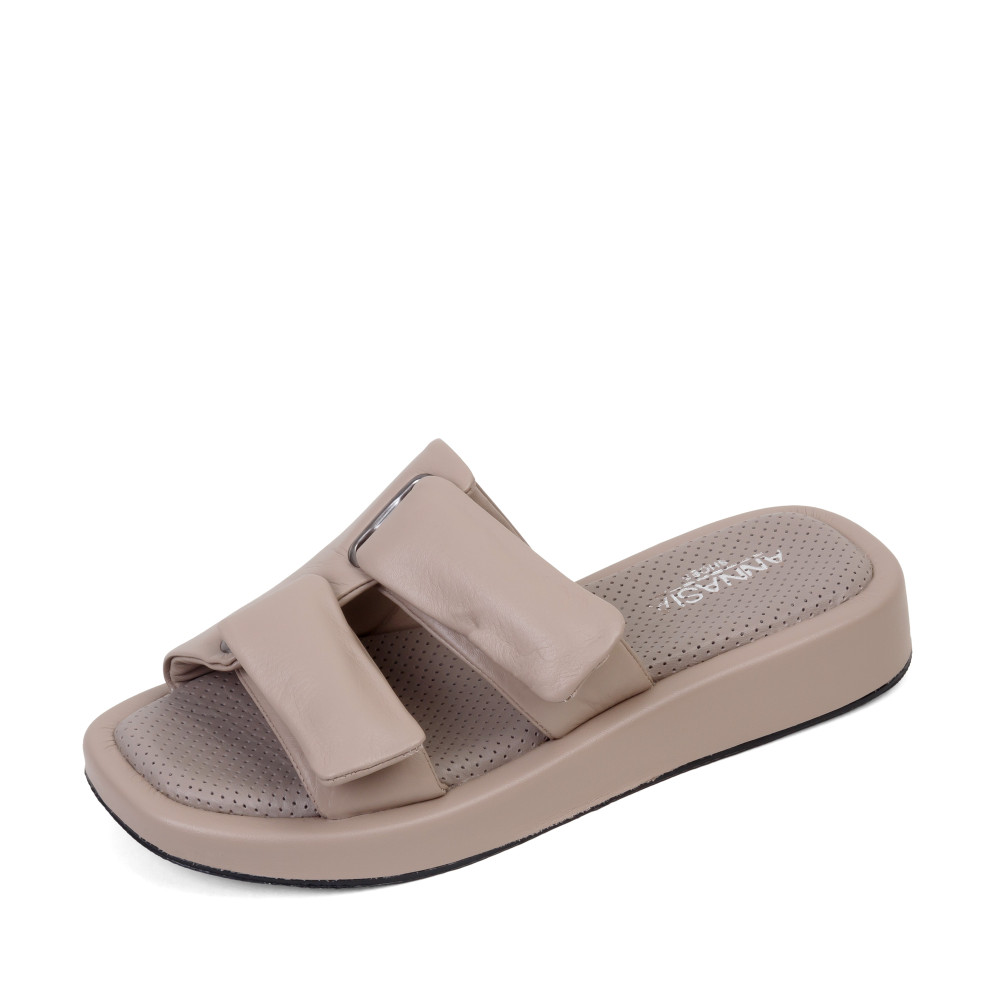 Şlapi SALMA - piele naturală bej