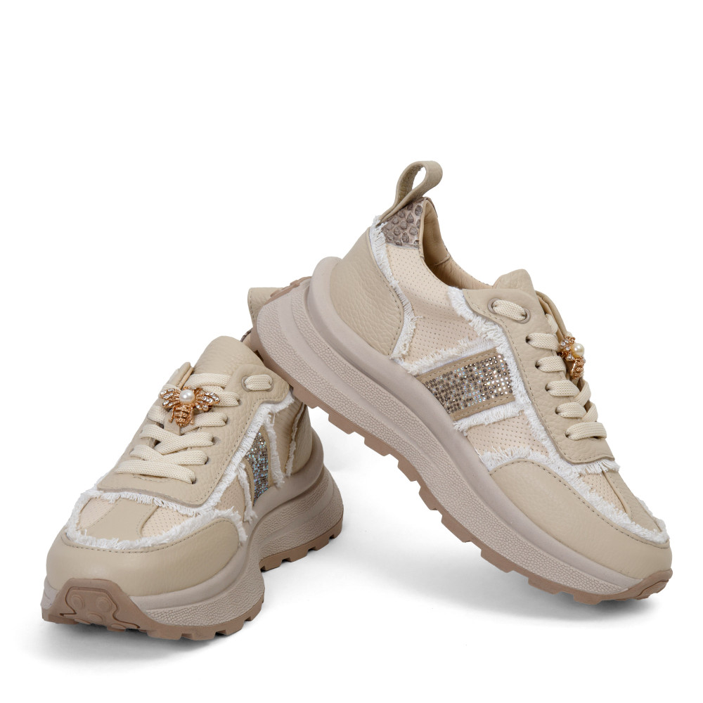 Pantofi sport AVA - piele naturală bej