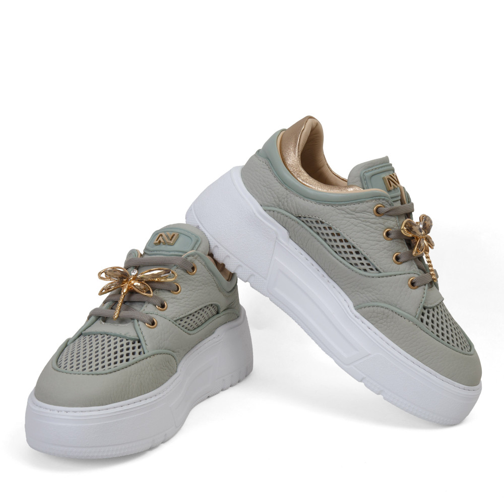 Pantofi sport IRIS - piele naturală verde