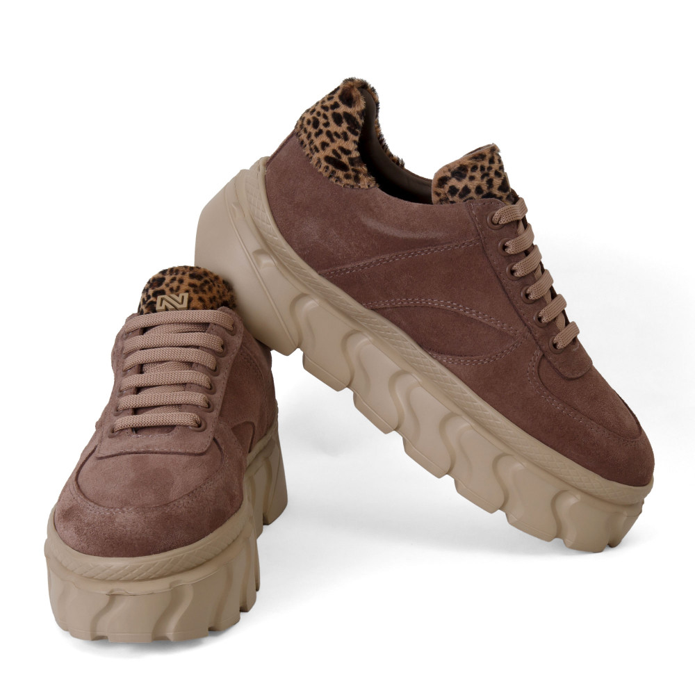 Pantofi sport MIA - piele naturală maro