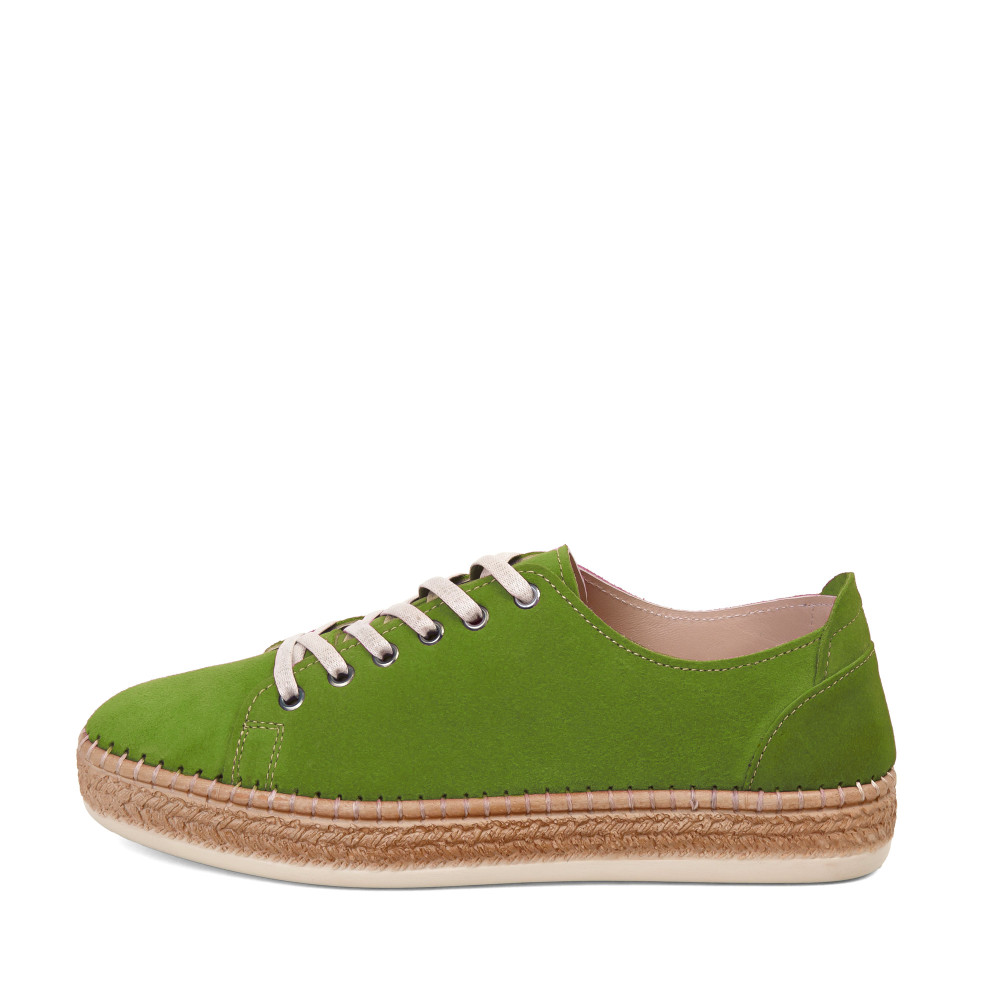 Pantofi sport PETRA - piele naturală verde