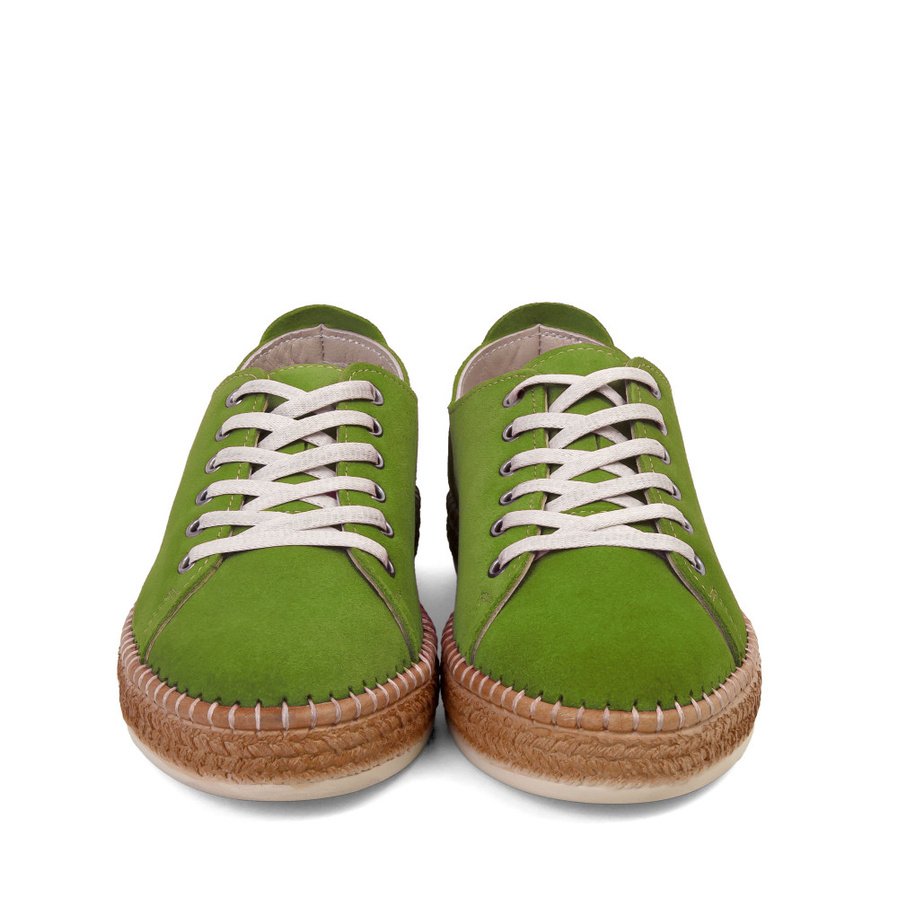 Pantofi sport PETRA - piele naturală verde