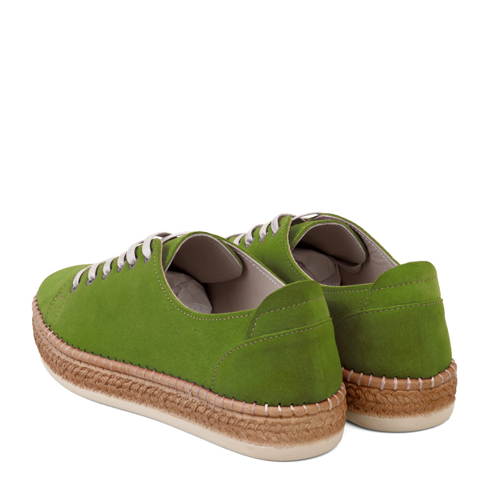 Pantofi sport PETRA - piele naturală verde