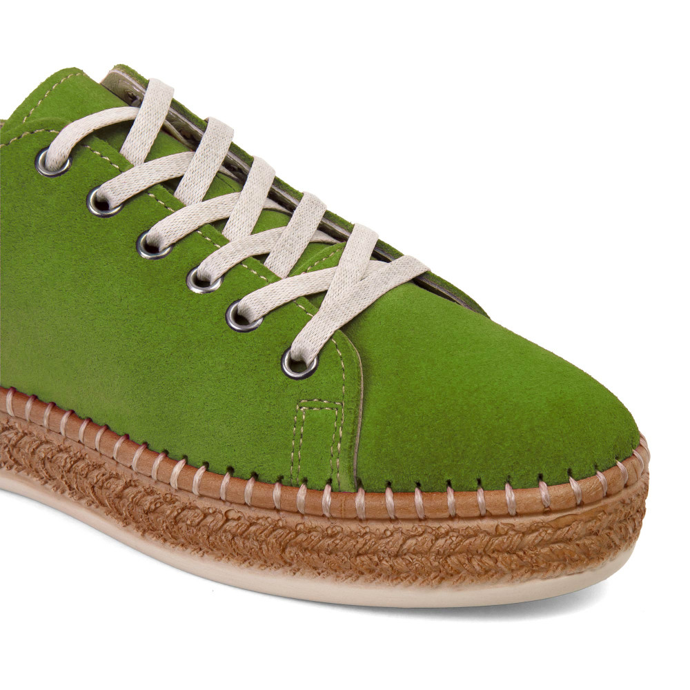 Pantofi sport PETRA - piele naturală verde