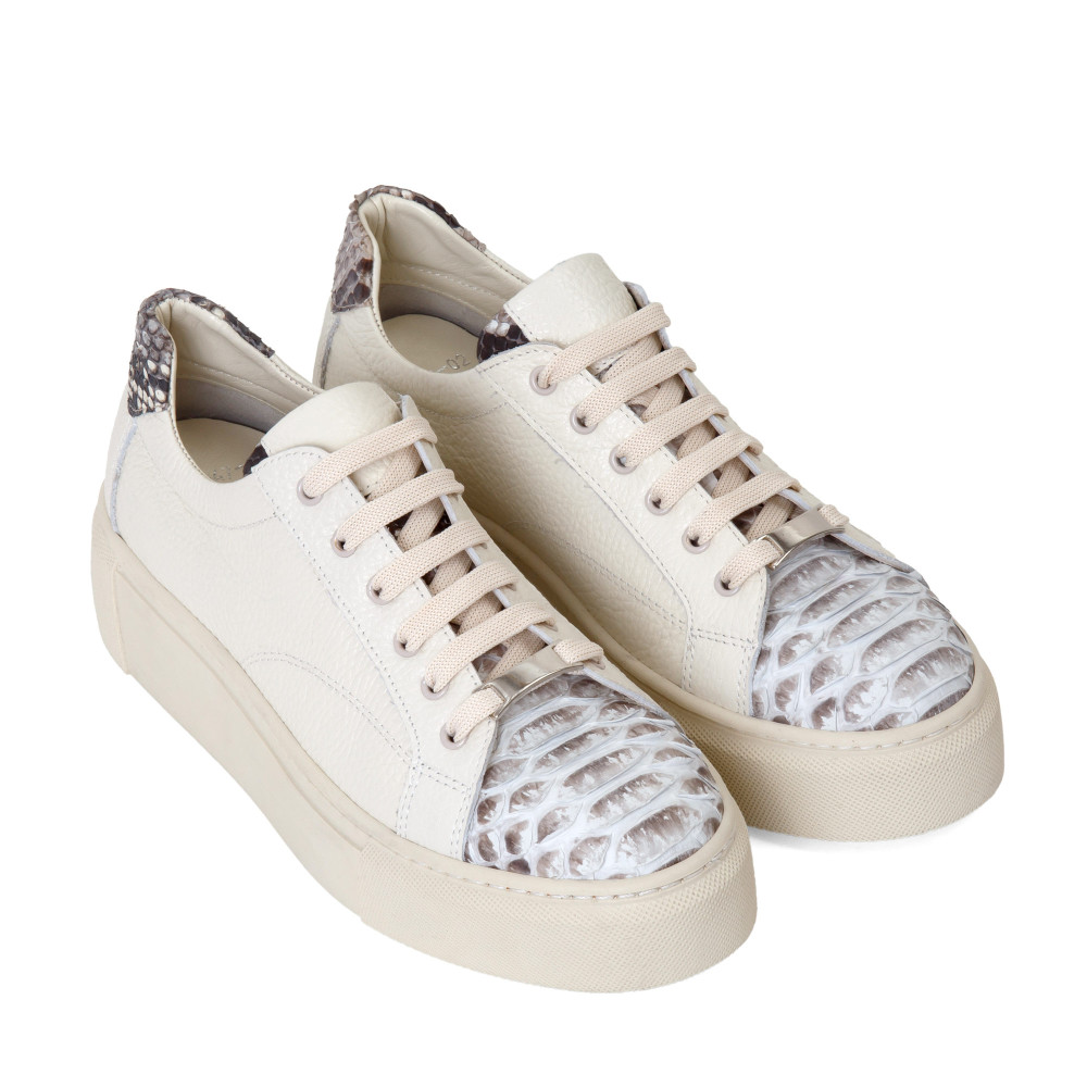 Pantofi sport PIXIE - piele naturală crem