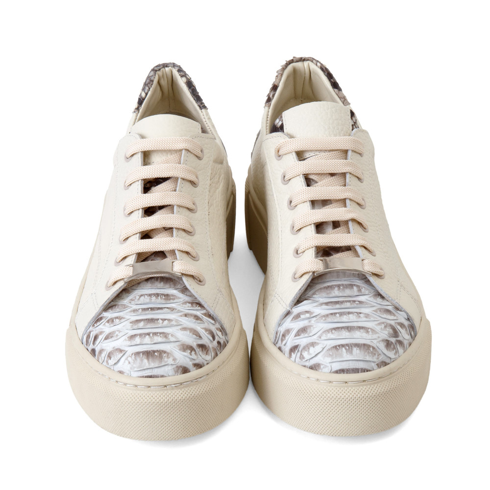 Pantofi sport PIXIE - piele naturală crem