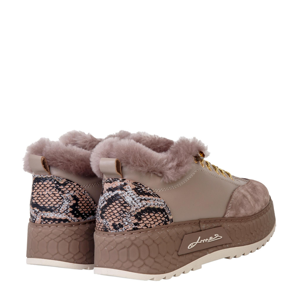 Pantofi sport ZINA - piele naturală bej