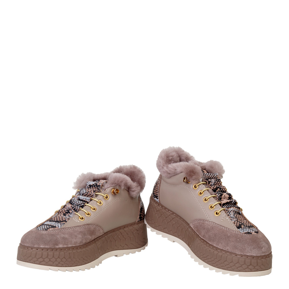 Pantofi sport ZINA - piele naturală bej