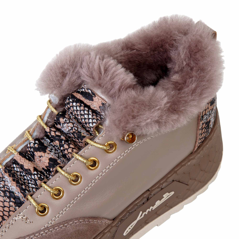 Pantofi sport ZINA - piele naturală bej